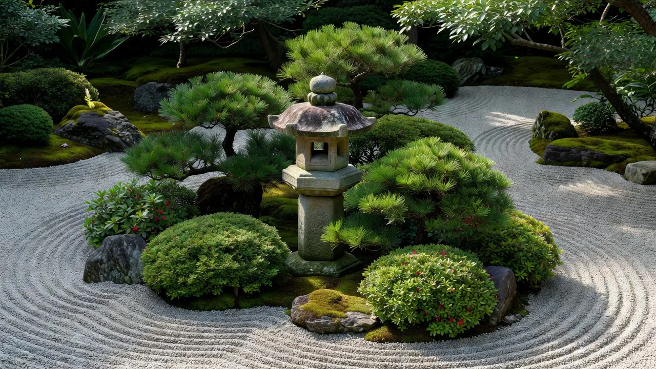 石灯籠の庭